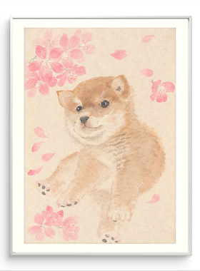 新锐国潮艺术家黄峰霞《乐尽天真》萌宠系列限量版画餐厅卧室挂画