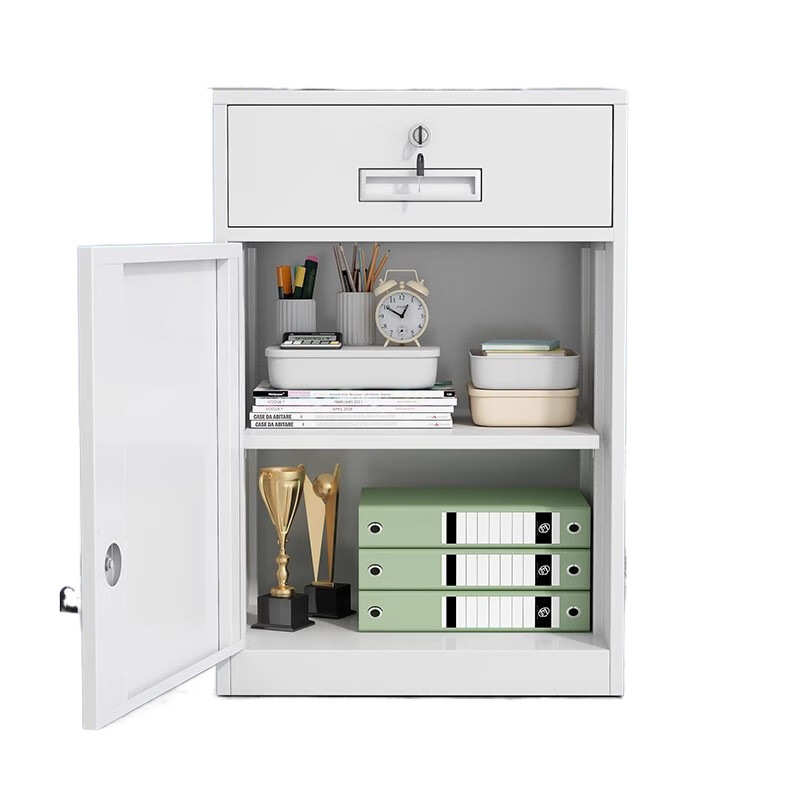 钢制桌下柜铁皮小矮柜家用多功能床头活动斗柜办公室抽屉柜密码锁