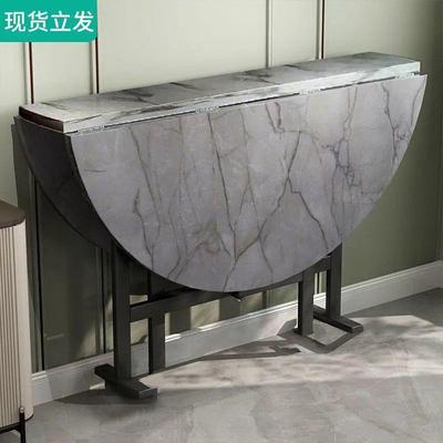 折叠桌子餐桌家用小户型圆形可移动吃饭桌子轻奢现代简约饭桌圆桌