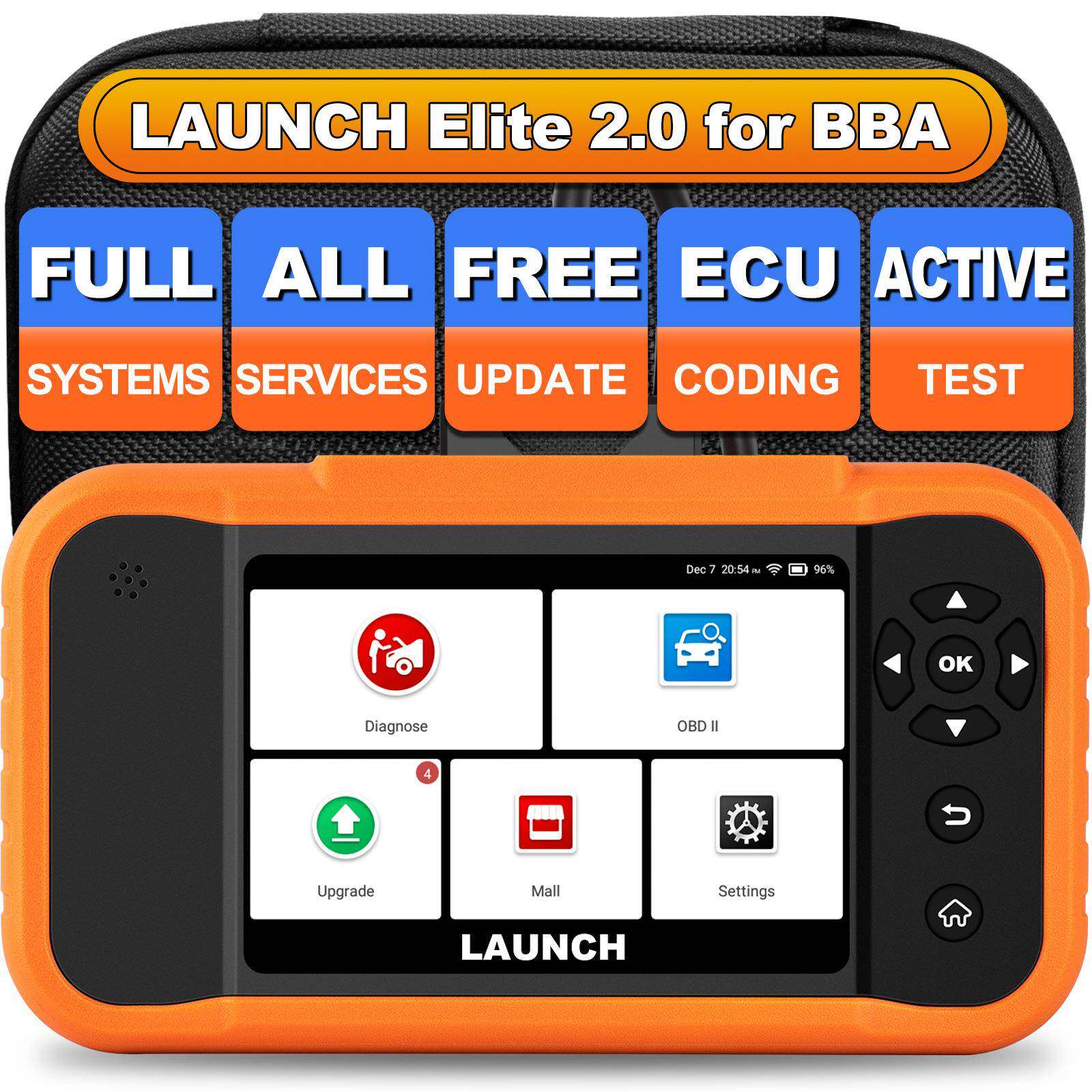 元征LAUNCH X431Elite BBA/ FGC2.0配置汽车故障诊断仪海外多语言