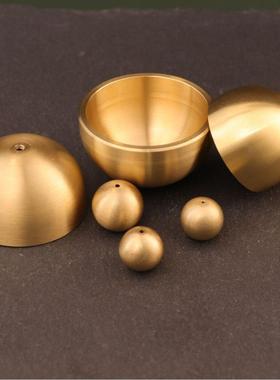 黄铜多巴胺铃铛简约风铃配件门铃配件黄铜杯加珠子59铜封釉不生锈