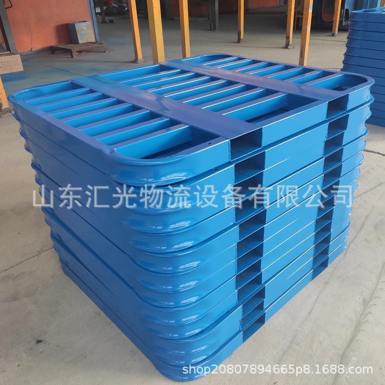 聊城饲料双面圆形码垛铁托盘圆弧钢托盘6吨堆垛金属镀锌托盘1400