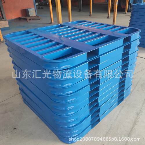 聊城饲料双面圆形码垛铁托盘圆弧钢托盘6吨堆垛金属镀锌托盘1400