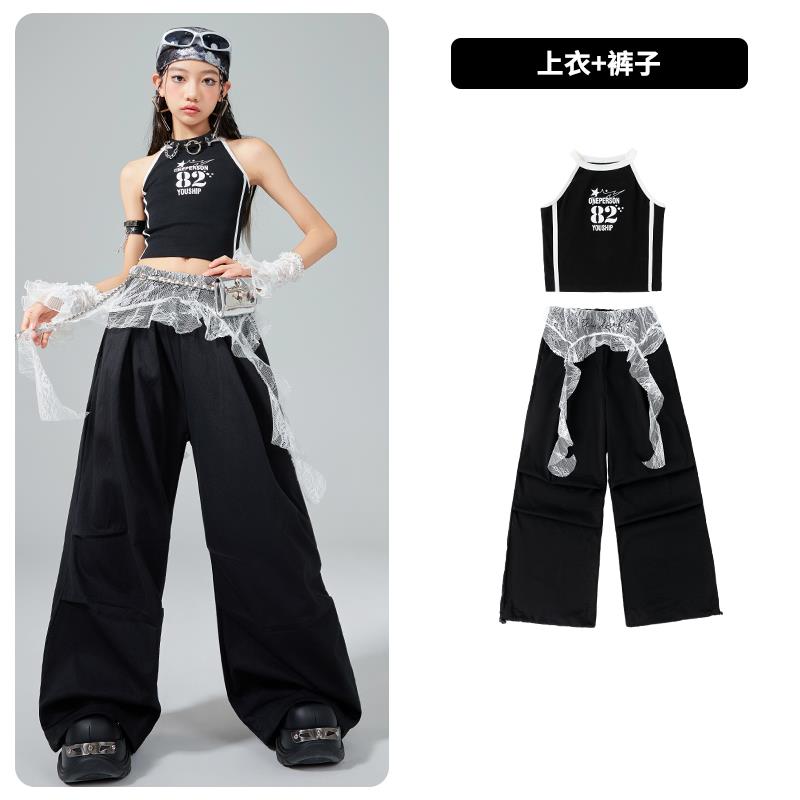 正品士舞童服装街舞儿童夏装小学生演爵新女款舞蹈潮服嘻哈演出服