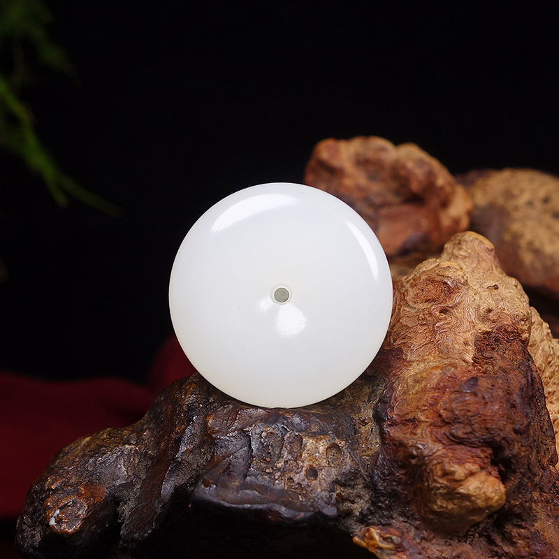 学生平安扣平安富贵和田玉羊脂白玉新疆料无结构学生男女款吊坠10