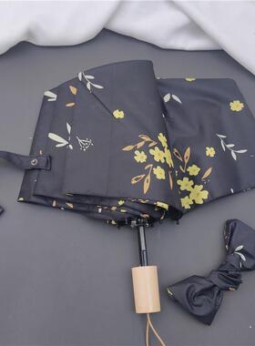 正品韩系ins风超看合拍照的黄适钟花长柄自伞动直杆防好风雨伞小