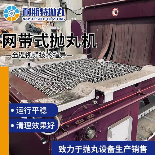 厂家供应网带式抛丸机表面自动喷砂清理除锈铝合金板材抛丸机设备