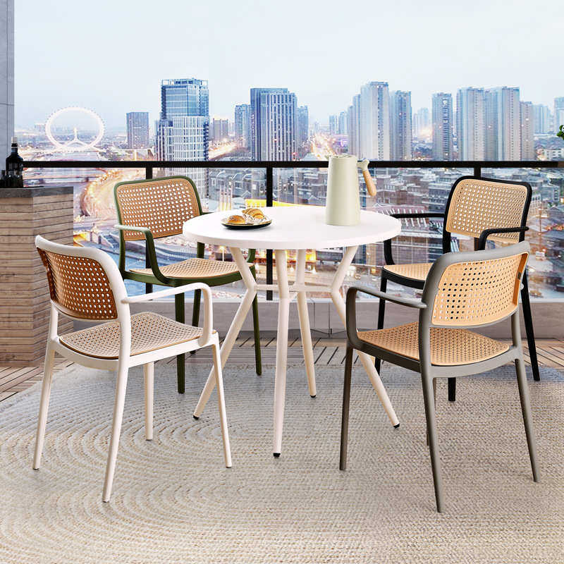 北欧藤编塑料椅子户外家用可叠放餐椅网红中古靠背椅小户型书桌椅,商业/办公家具,商用藤编家具,淘宝优惠券,粉丝福利购,淘宝优惠卷