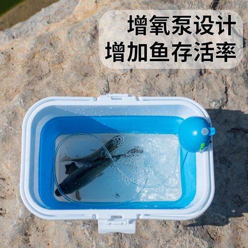 新款钓鱼桶可折叠带盖子增氧泵加厚装鱼箱水桶多功能活鱼桶野钓专