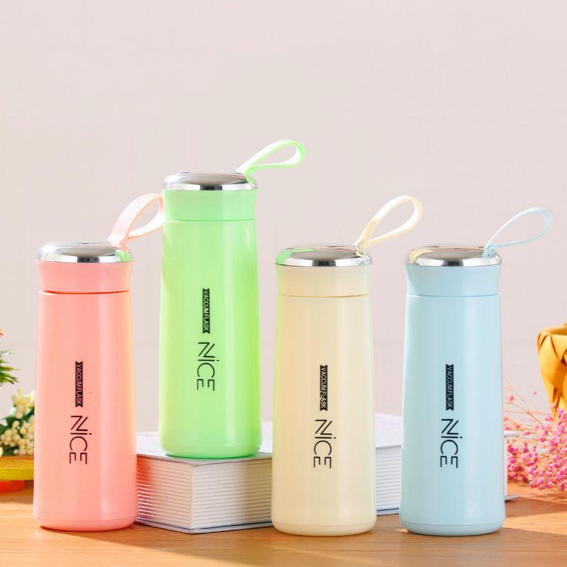 创意双玻璃杯用便携提手户外家随手杯时礼NICE水杯品玻尚璃层喝水