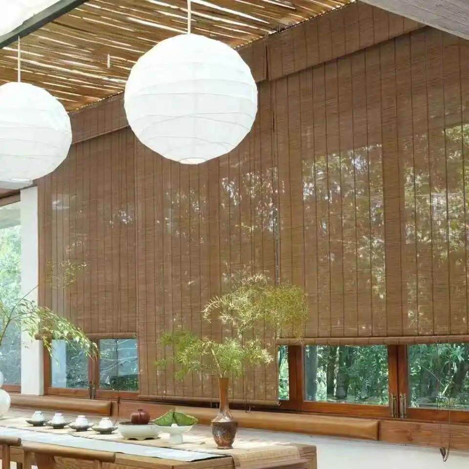 苎麻草卷帘新中式挂门帘半透竹帘窗帘宋式美学禅意茶室亚麻隔断窗