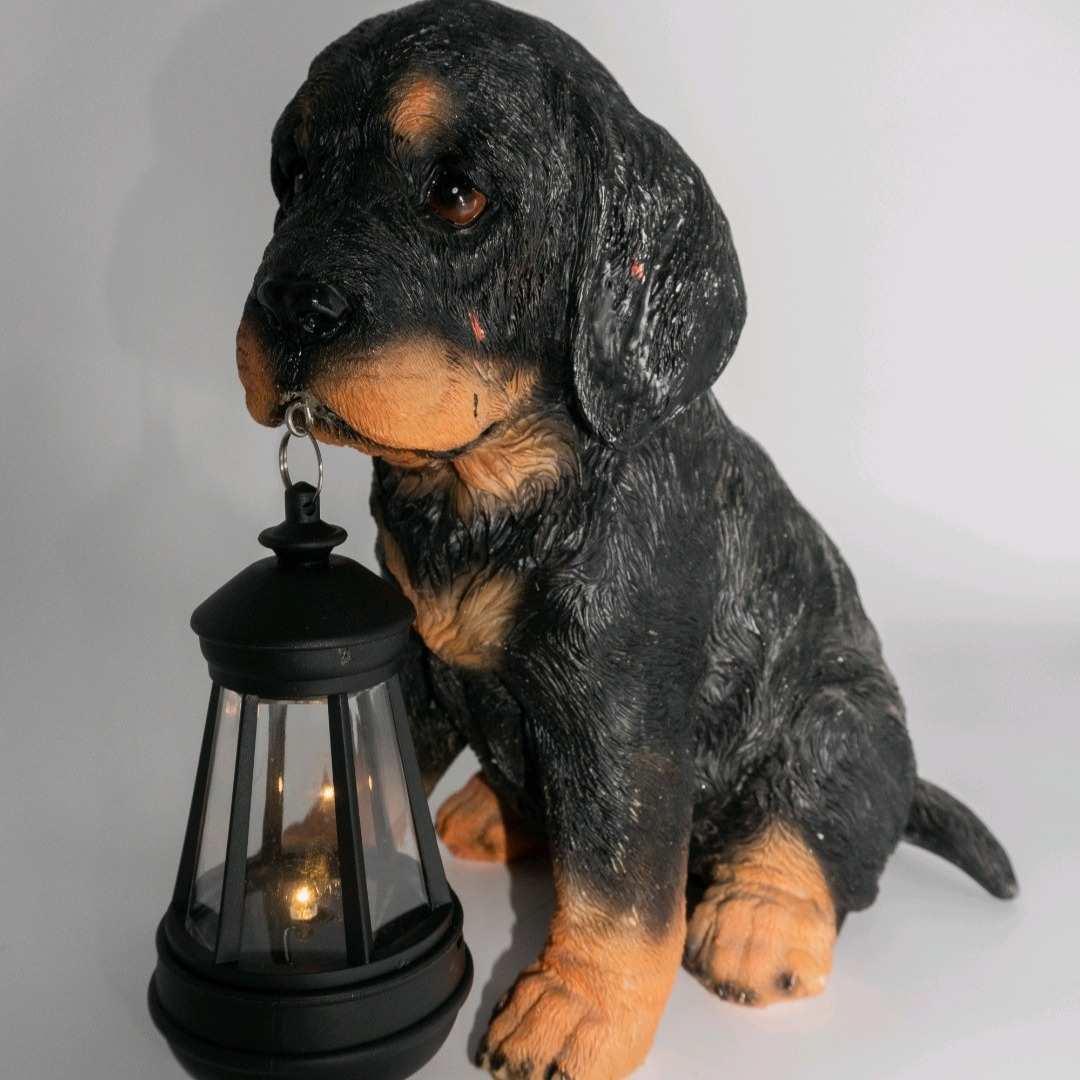 创意户外可爱小狗树脂造景摆件装饰家居工艺品布置发光防水