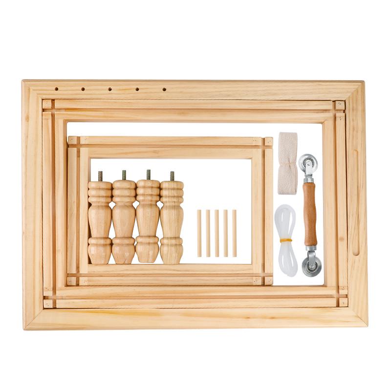 台式一体桌面绣架内外框榉木松木法式刺绣十字绣工具绣花绷绣绷框