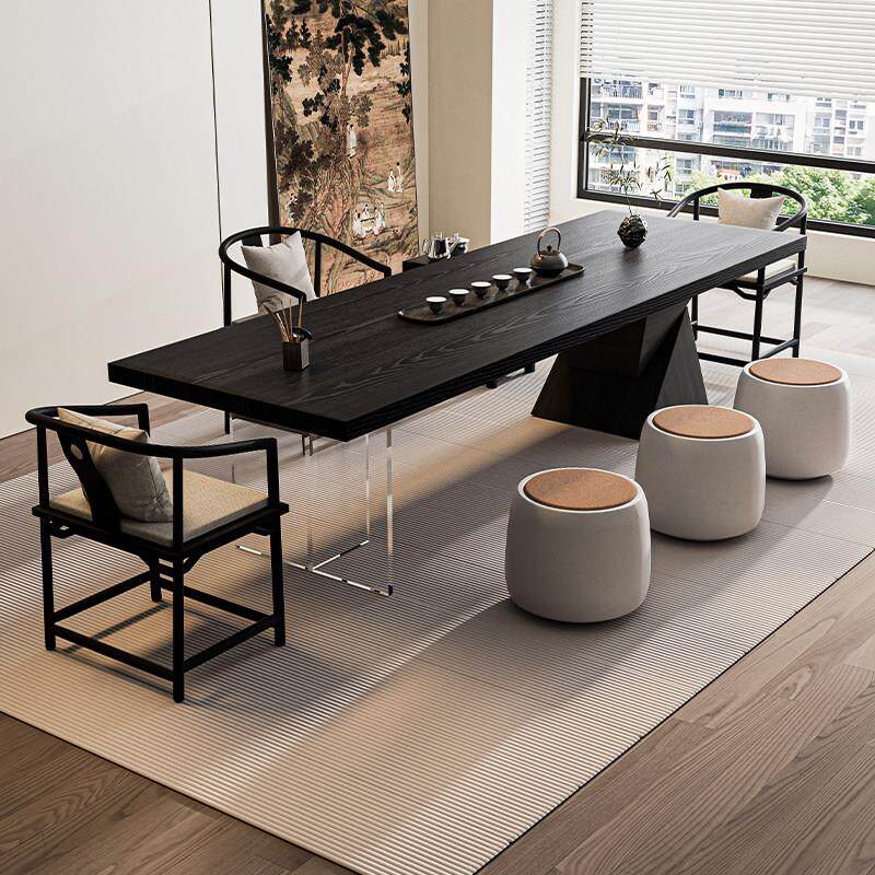 实木茶桌茶台2025新款高端新中式家用办公室接待大板泡茶桌椅组合