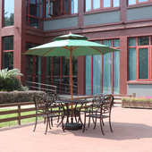 户外遮阳伞庭院花园双顶摇手伞露台摆摊大号双层木纹色直杆遮阳伞