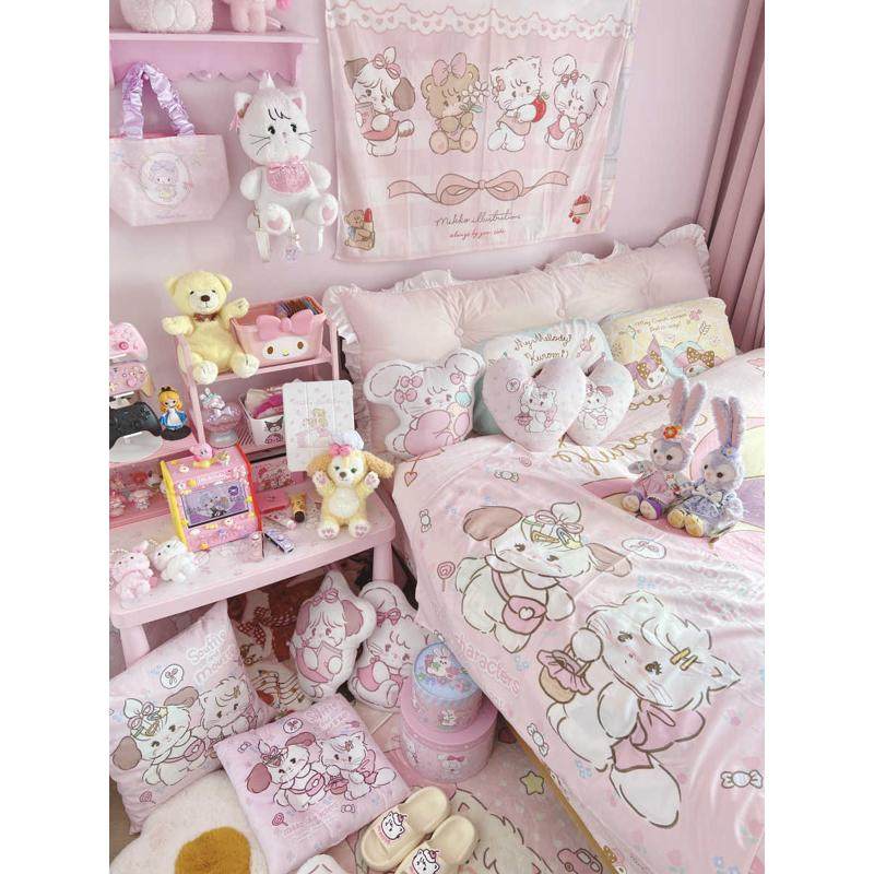 mikko联名墙布挂布背景布少女心宿舍房间卧室挂毯免打孔装饰床头