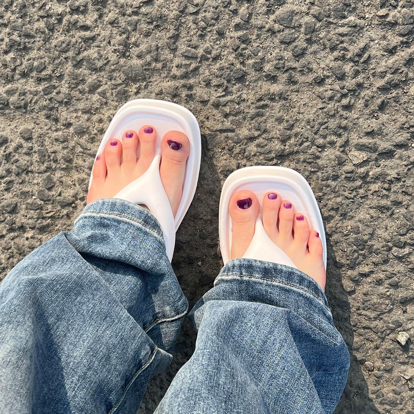 好显白的人字拖!糖触感e厚va防滑底女夏季外穿百搭沙滩凉拖软鞋