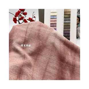 2024做旧炒色面料亚麻人棉混纺花色亚麻服装 上衣面料 面料春秋女装