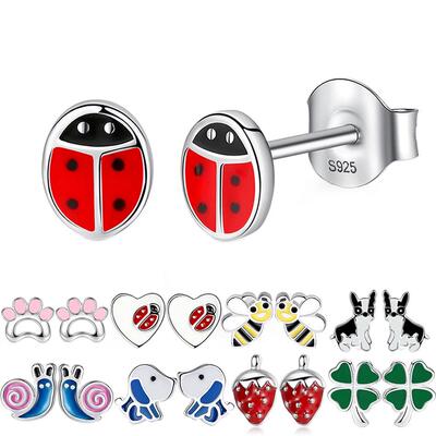 ELESHE Fashion 925 Sterling Silver Earrings Children Jewelry