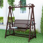 庭院户外休闲秋千椅阳台铁艺秋千吊椅摇椅公园双人吊篮家用室内