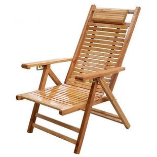 椅阳台实木竹椅竹木组合躺椅 折叠竹椅竹家用午休凉椅老人午睡老式