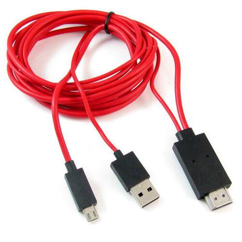 适用安卓手机s5micro11pin转HDtv线同屏线MHL视频线投屏线转接