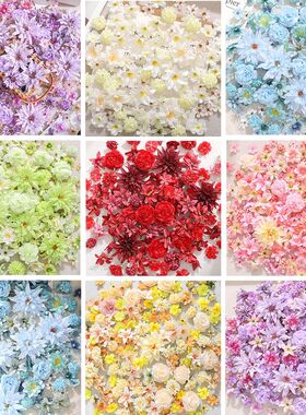 彷真花混搭花朵花艺材料包绢花假花diy手工团扇痛玉米美素材配件