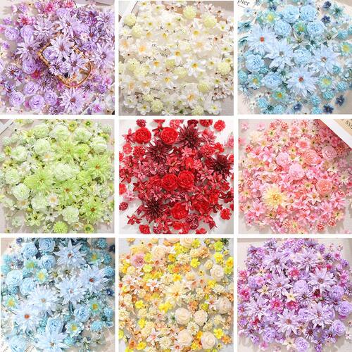 仿真花混搭花朵花艺材料包绢花假花diy手工团扇痛包谷美素材配件