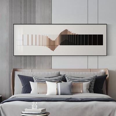 现轻奢横版客厅饰画高级感房间主卧床头SQ5082代挂画壁极简抽象简