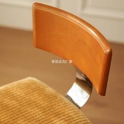 中古设计师餐椅家用小户型轻奢实木靠背椅子法式书桌椅咖啡厅