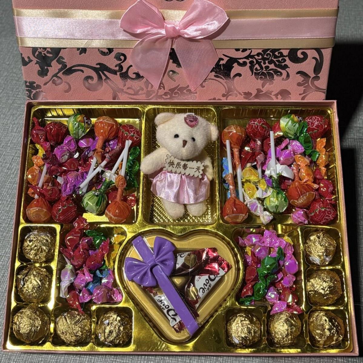 F纪念日创意糖果巧克力礼盒零食送女生生日朋友情人（代可可脂）