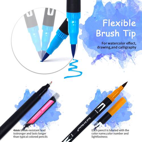 12/24/36/48 Colors Art Marker Dual Brush Pens Brush and Fine