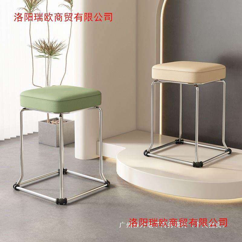 家用软包子可叠放商用凳凳子现代约桌凳2315简时尚客厅凳加餐厚方