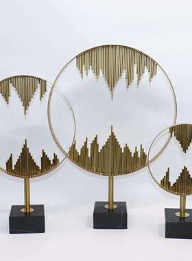 北欧意创新中BJ00078式几何金属摆艺术装饰品件样板房饰酒店品售