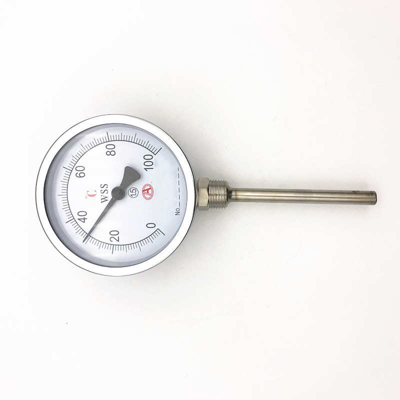 温度计带万向wss工业/传411水箱锅炉双金属温度表远径向轴向481