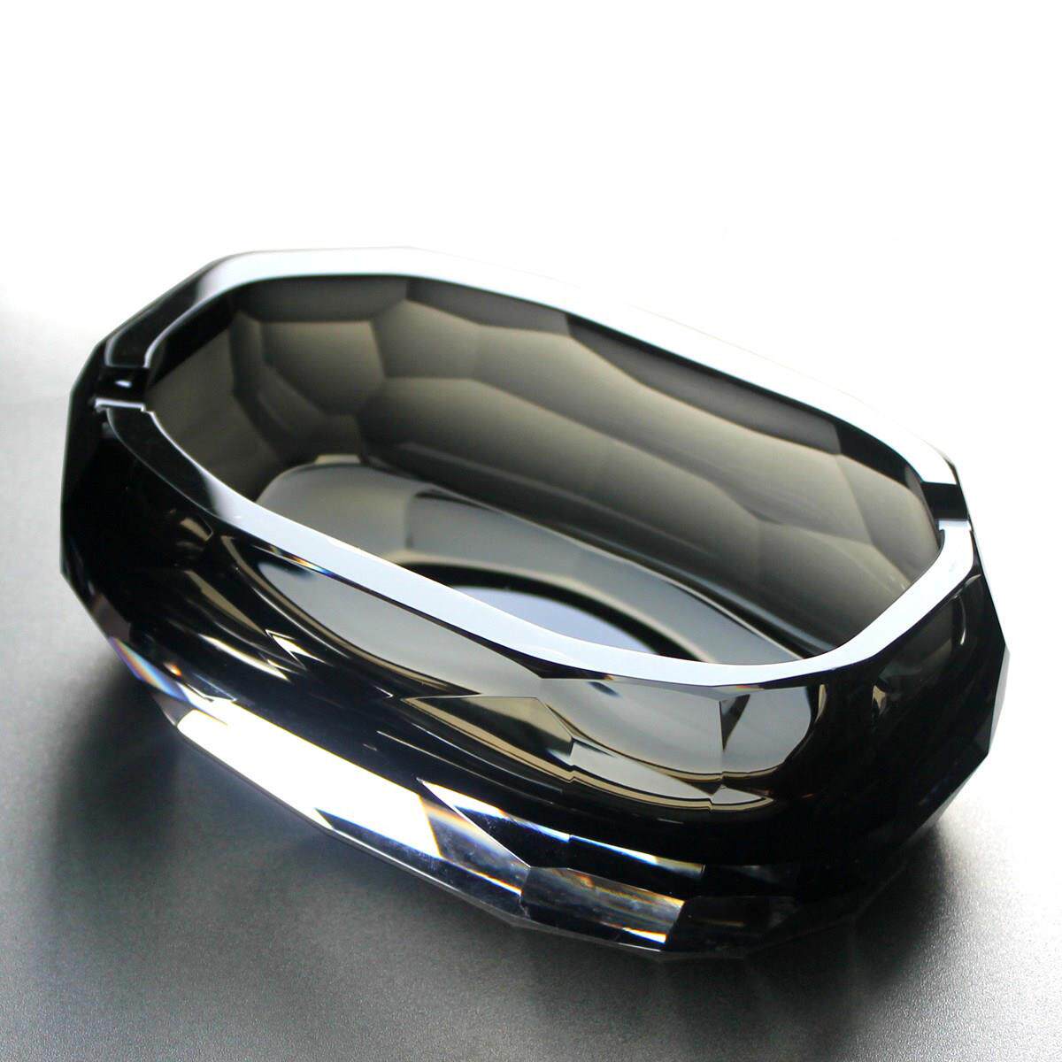 高档琉璃多面体闪亮水晶玻璃烟灰缸个性奢华彩色现代轻奢烟缸摆件