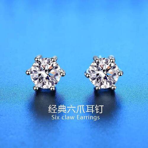 925 Sterling Silver Stud Earrings zircon For Women Fashion E