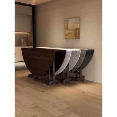 新款可摺叠桌子大餐桌家用吃饭10人15人圆桌面可移动带转盘客厅小