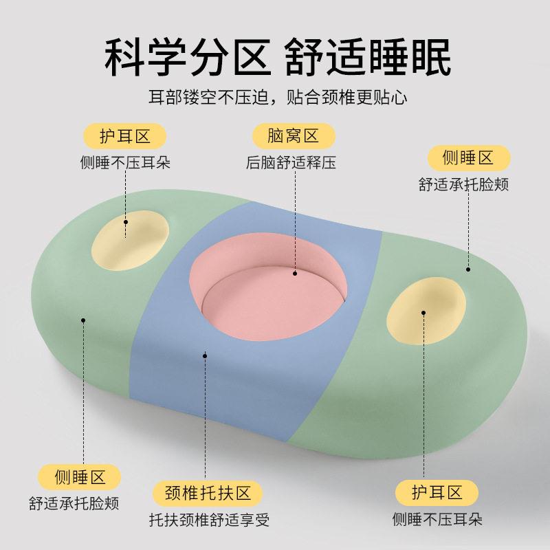 圆洞组合护颈枕助睡眠记忆枕头高枕不塌侧睡不压耳颈椎曲度牵引枕