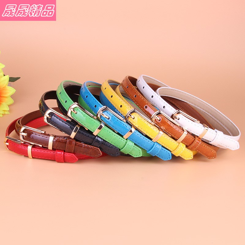 ladies fashion PU leather belt women pin buckle thin belts饰