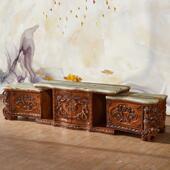 20组合大户型储物 别实伸木雕花茶几DSG 欧式 大理石缩电墅视柜美式