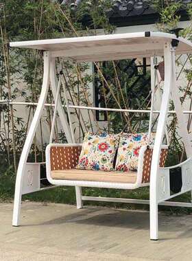 户外秋千摇椅北欧室外网红阳台家用吊椅庭院露台铸铝双人秋千