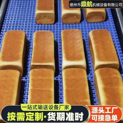 塑料链板输送机面包蛋糕全自动流水线传送带耐高温塑料网带传送机
