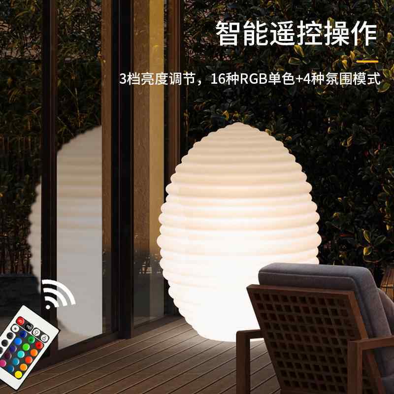 发光草LED蜂窝观户外型圆球落地灯园区884庭大院太阳能装景饰坪灯