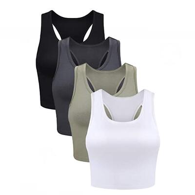 Women's cropped yoga short cross vest for women's summer