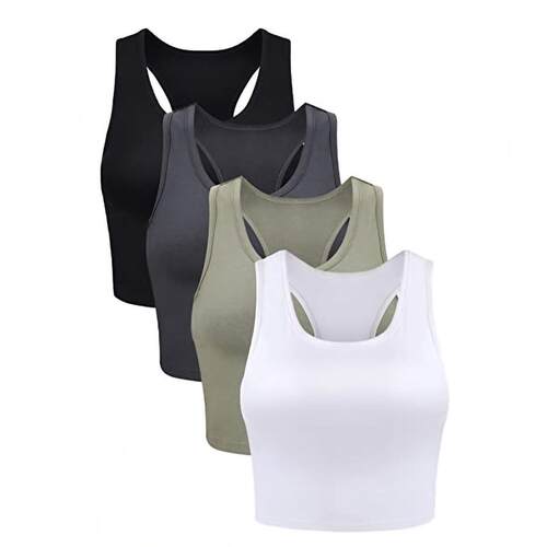 Women's cropped yoga short cross vest for women's summer
