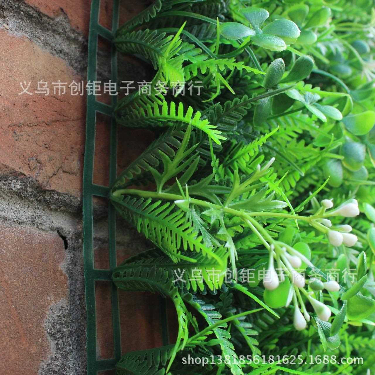 新款直销仿真草坪 仿真植物墙 加密墙面装饰带花草皮 假植物墙 加
