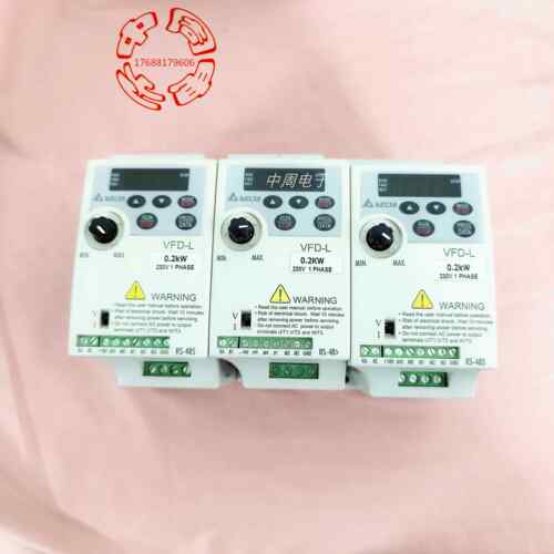 VFD002L21A台达变频器VFD-L 0.2kw 220v 导轨式变频器 原装拆机
