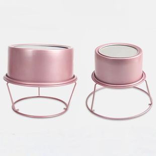 6寸8寸不粘烘焙凉网蛋糕胚冷却架玫瑰金色圆形蛋糕模具倒扣架烘培