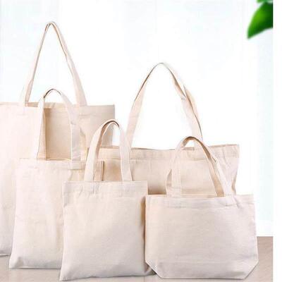 1X Canvas Eco Natural Plain Cotton Shopper Shoulder Tote Bag